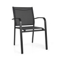 Sullivan stapelbarer anthrazitfarbener Aluminium-Sessel, 61 cm x 56 cm, Höhe 43/60/84 cm