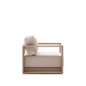 Amber-Sessel aus massivem Akazienholz mit hellem FSC 100%-Finish