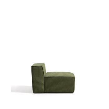 Blok-Sessel aus dickem, grünem Cord, 90 cm, FSC-zertifiziert (Mix-zertifiziert).