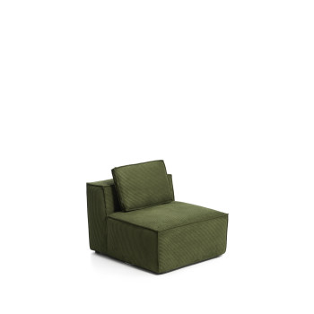 Blok-Sessel aus dickem, grünem Cord, 90 cm, FSC-zertifiziert (Mix-zertifiziert).