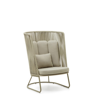 Saconca Hochlehner-Outdoor-Sessel aus Seil und Stahl