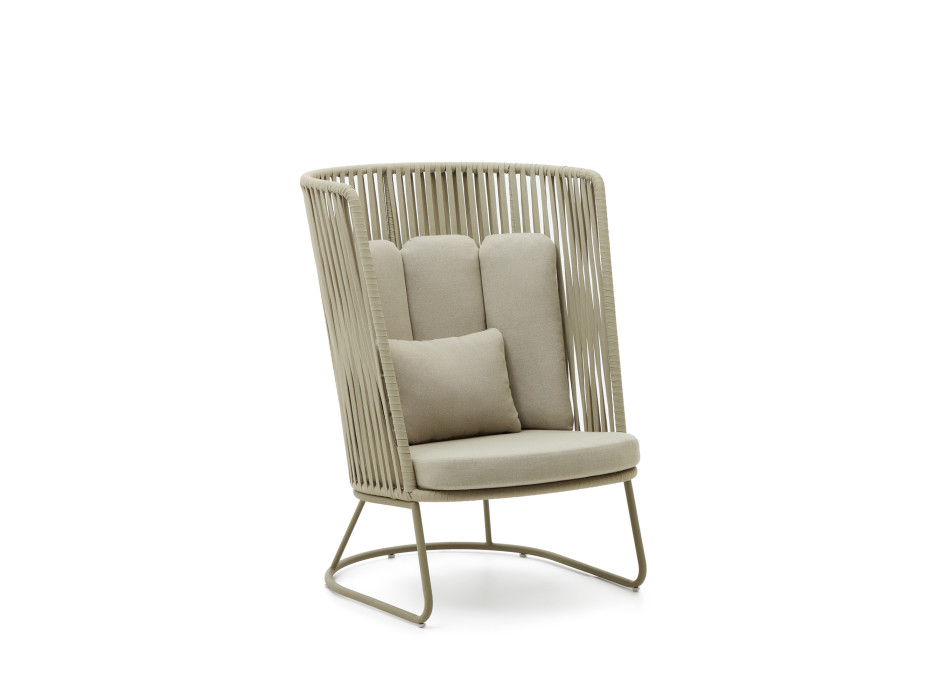 Saconca Hochlehner-Outdoor-Sessel aus Seil und Stahl