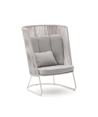 Saconca Gartensessel mit hoher Rückenlehne aus Seil und grün verzinktem Stahl