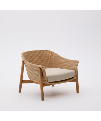 Galea-Sessel aus massivem Teakholz und 100 % FSC-Kunstrattan