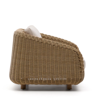 Meria-Sessel aus synthetischem Rattan und Beinen aus 100 % FSC-zertifiziertem Akazienholz