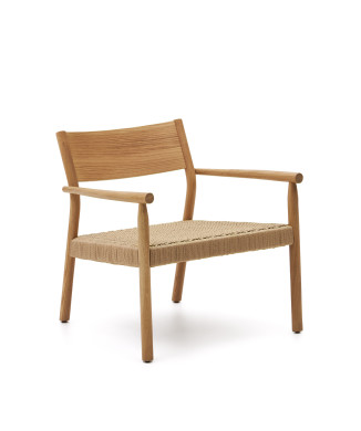 Yalia-Sessel aus massivem Eichenholz FSC 100% Naturfinish und Sitzfläche aus Papierseil