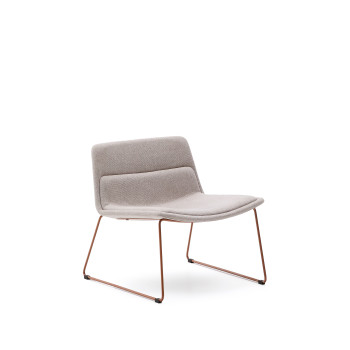 Beiger Zahara-Sessel mit Stahlbeinen und 100 % FSC-Terrakotta-Finish