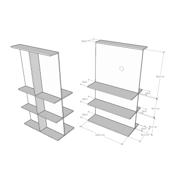 Loki TV-Ständer - Loki B TV-Ständer in gespachteltem Anthrazit