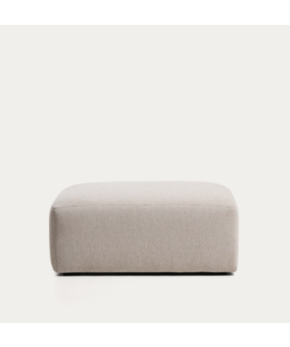 Blok-Hocker aus beigem Chenille, 90 x 104 cm, FSC Mix Credit