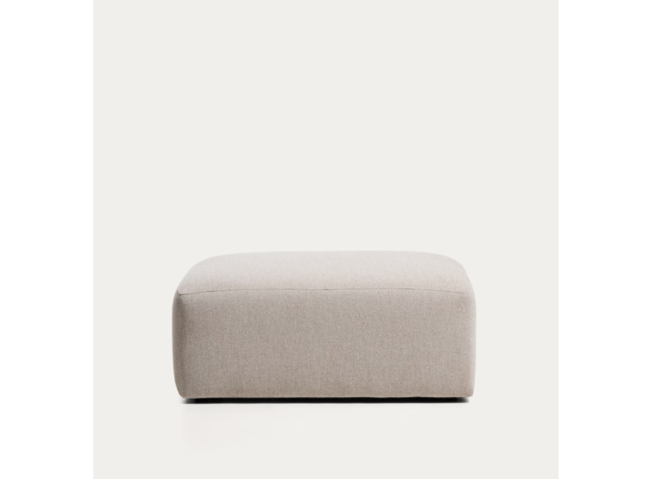 Blok-Hocker aus beigem Chenille, 90 x 104 cm, FSC Mix Credit