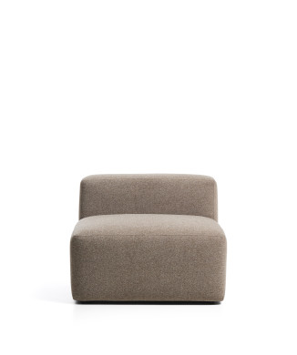 Blok Pouf aus braunem Chenille, 90 cm, FSC-zertifiziert (Mix-zertifiziert).