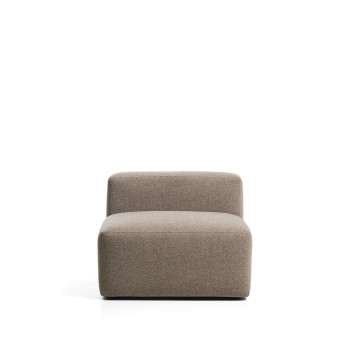 Blok Pouf aus braunem Chenille, 90 cm, FSC-zertifiziert (Mix-zertifiziert).