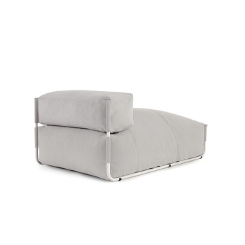 Quadratischer modularer Outdoor-Lounge-Sofa-Pouf hellgrau weiß Aluminium 165x101cm