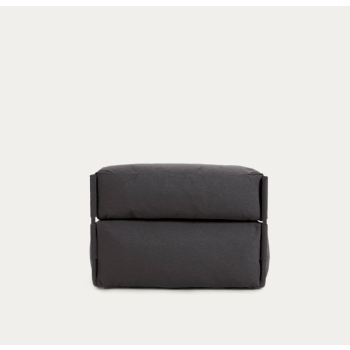 Quadratischer modularer Outdoor-Lounge-Sofa-Pouf, dunkelgraues und schwarzes Aluminium, 165x101 cm