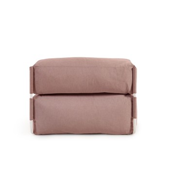 100 % quadratischer Sofa-Pouf mit modularer Rückenlehne für den Außenbereich