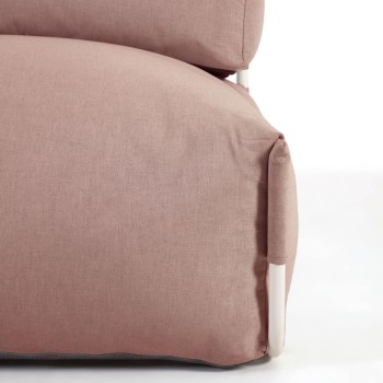 100 % quadratischer Sofa-Pouf mit modularer Rückenlehne für den Außenbereich