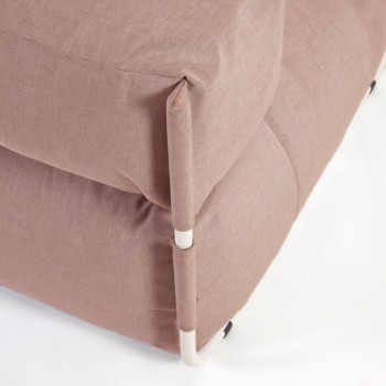 100 % quadratischer Sofa-Pouf mit modularer Rückenlehne für den Außenbereich