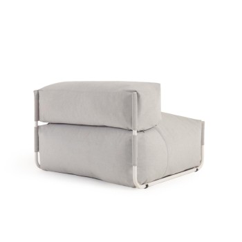 100 % quadratischer Sofa-Pouf mit modularer Rückenlehne für den Außenbereich