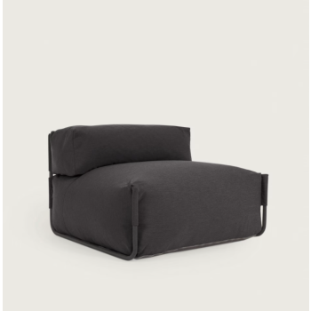 100 % quadratischer Sofa-Pouf mit modularer Rückenlehne für den Außenbereich