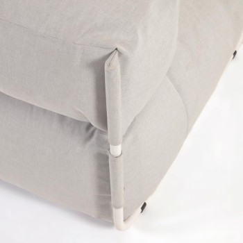 100 % quadratischer Sofa-Pouf mit modularer Rückenlehne für den Außenbereich