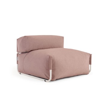 100 % quadratischer Sofa-Pouf mit modularer Rückenlehne für den Außenbereich