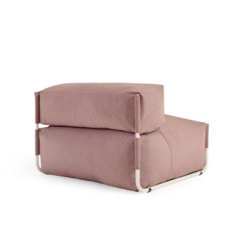 100 % quadratischer Sofa-Pouf mit modularer Rückenlehne für den Außenbereich