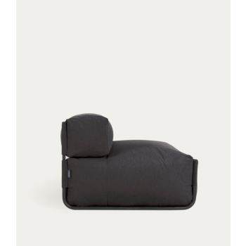 100 % quadratischer Sofa-Pouf mit modularer Rückenlehne für den Außenbereich