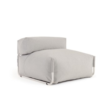 100 % quadratischer Sofa-Pouf mit modularer Rückenlehne für den Außenbereich