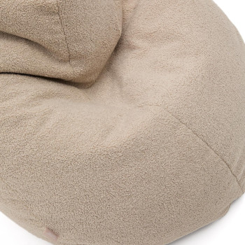 Vicka Pouf beige Bouclé-Stoff Ø 70 cm