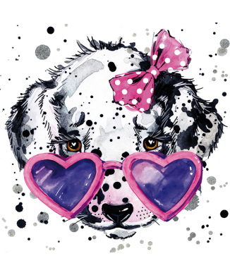 Bild HUND MIT HERZBRILLE G2366 PINTDECOR