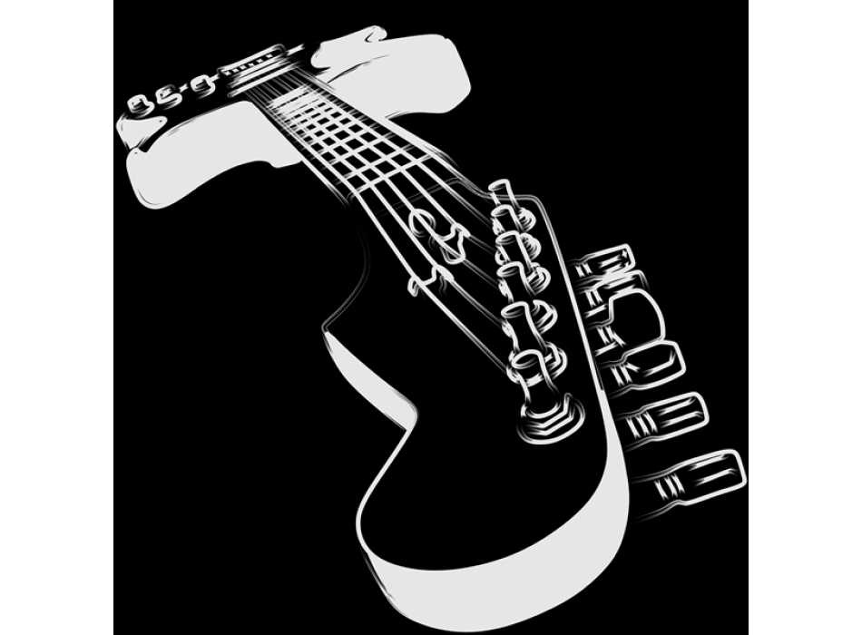 Bild GITARRE SCHWARZ UND WEISS G1482 PINTDECOR