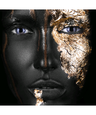 Rahmen GESICHTER SCHWARZES GOLD G3794 PINTDECOR