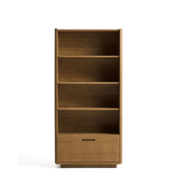 Arelida Regalsystem aus Eichenfurnier und Massivholz, hellbraun lackiert, 90 x 185 cm, FSC Mix-zertifiziert