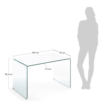 Burano Schreibtisch 125 x 70 cm transparent