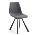Alve Stuhl aus grauem Kunstleder