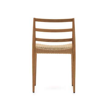 Analy Stuhl aus massiver Eiche FSC 100% mit natürlicher Oberfläche und FSC 100% Seilsitz.