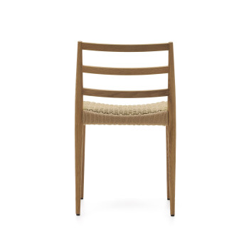 Analy Stuhl aus massiver Eiche FSC 100% mit natürlicher Oberfläche und FSC 100% Seilsitz.