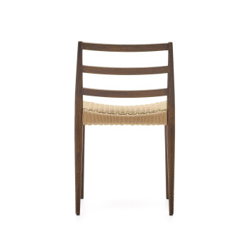 Analy-Stuhl aus massiver Eiche (FSC 100%) mit Walnuss-Finish und Sitzfläche aus FSC 100% Seil