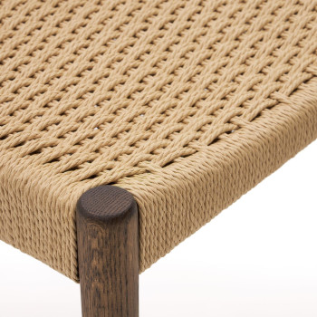 Analy Stuhl aus massiver FSC 100% Eiche mit Walnuss-Finish und Sitzfläche aus FSC 100% Seil