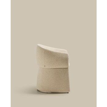 Bosca-Stuhl in beigefarbenem Chenille