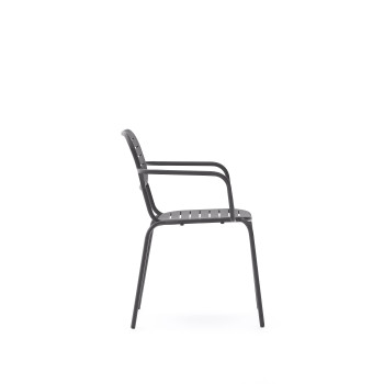 Stapelbarer Gartenstuhl Brai mit Armlehnen aus verzinktem Stahl
