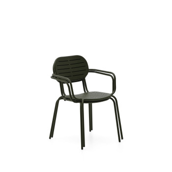 Stapelbarer Gartenstuhl Brai mit Armlehnen aus verzinktem Stahl