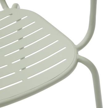 Stapelbarer Gartenstuhl Brai mit Armlehnen aus dunkelgrauem verzinktem Stahl