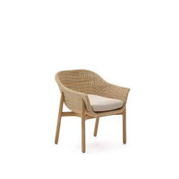 Galea-Stuhl aus massivem Teakholz und 100 % FSC-Kunstrattan