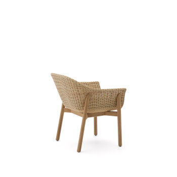 Galea-Stuhl aus massivem Teakholz und 100 % FSC-Kunstrattan