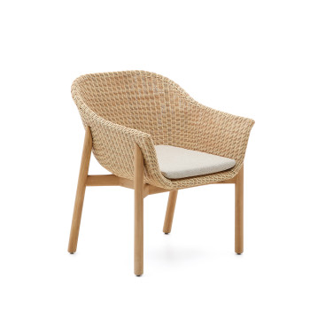 Galea-Stuhl aus massivem Teakholz und 100 % FSC-Kunstrattan