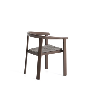 Erice stapelbarer Outdoor-Stuhl aus Aluminium und braunem Seil