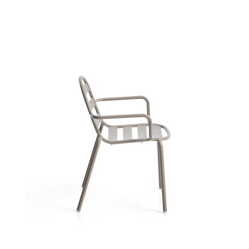 Joncols stapelbarer Outdoor-Stuhl aus Aluminium mit lackierter Oberfläche
