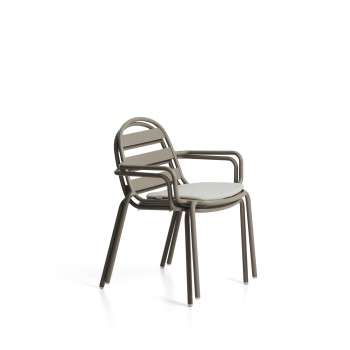 Joncols stapelbarer Outdoor-Stuhl aus Aluminium mit lackierter Oberfläche
