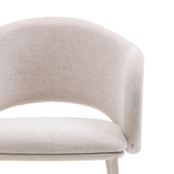 Maina Stuhl in Beige mit Stahlbeinen und beigem Finish FSC Mix Credit